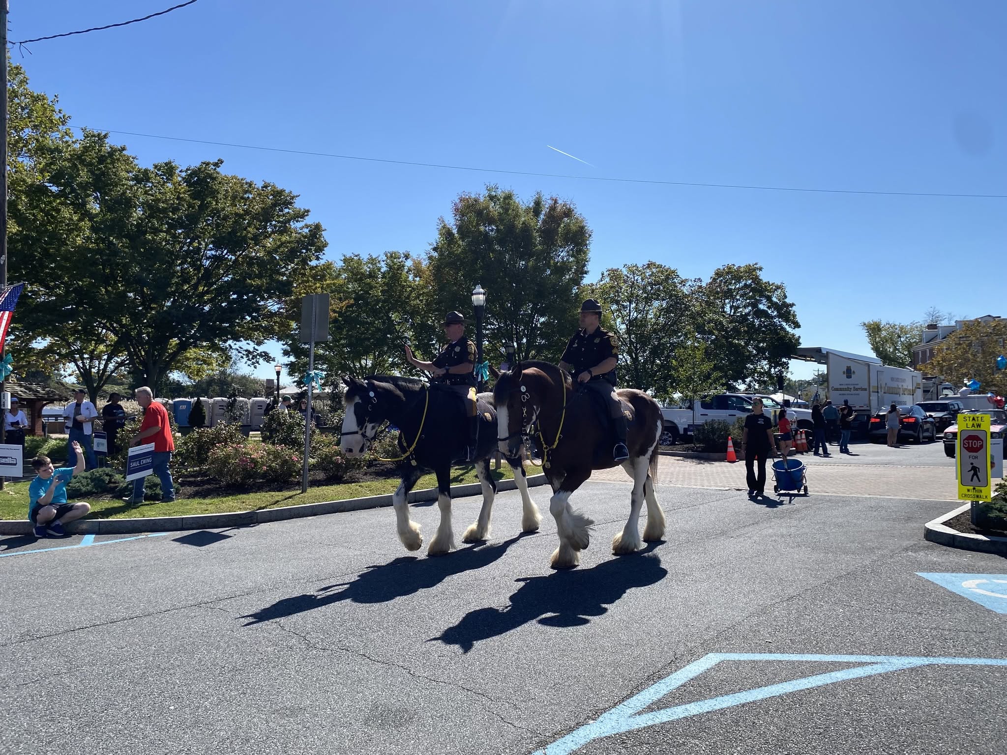 Riders on horseback taking part in the Delaware City Day parade